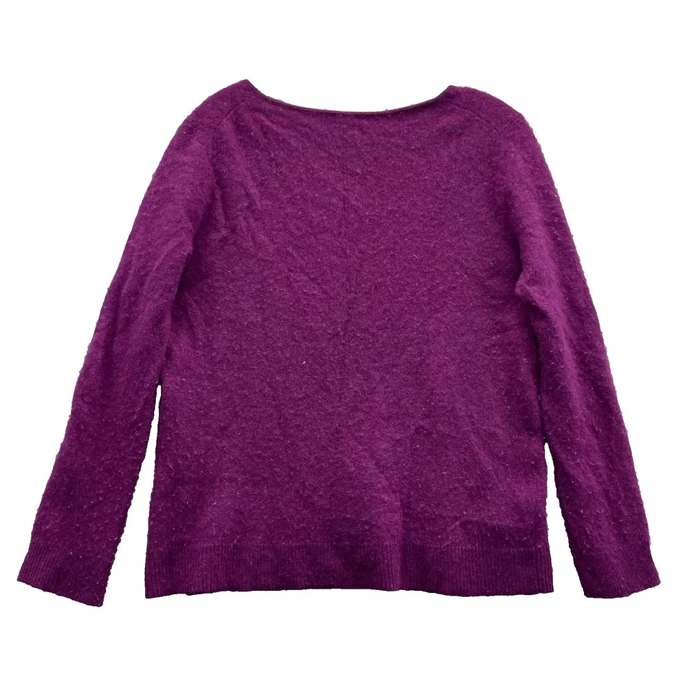100% Cashmere Sweater Women's Medium Purple Preppy Classic Academia‎ 90's Winter